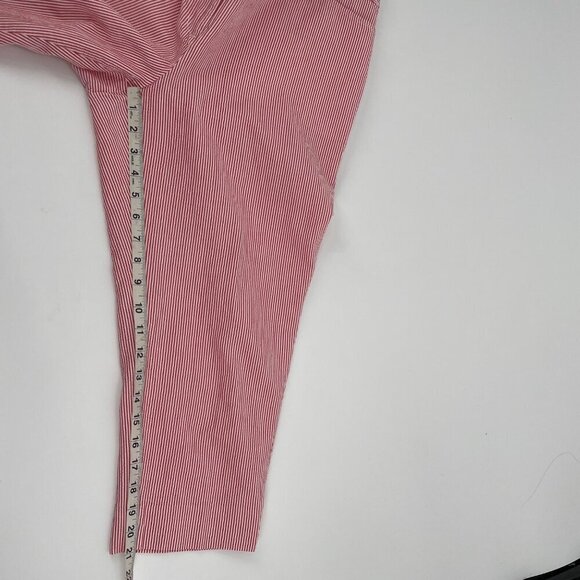 Talbots Red White Striped Seersucker Perfect Crop Pants Women's Size 14 Petite - Picture 6 of 6